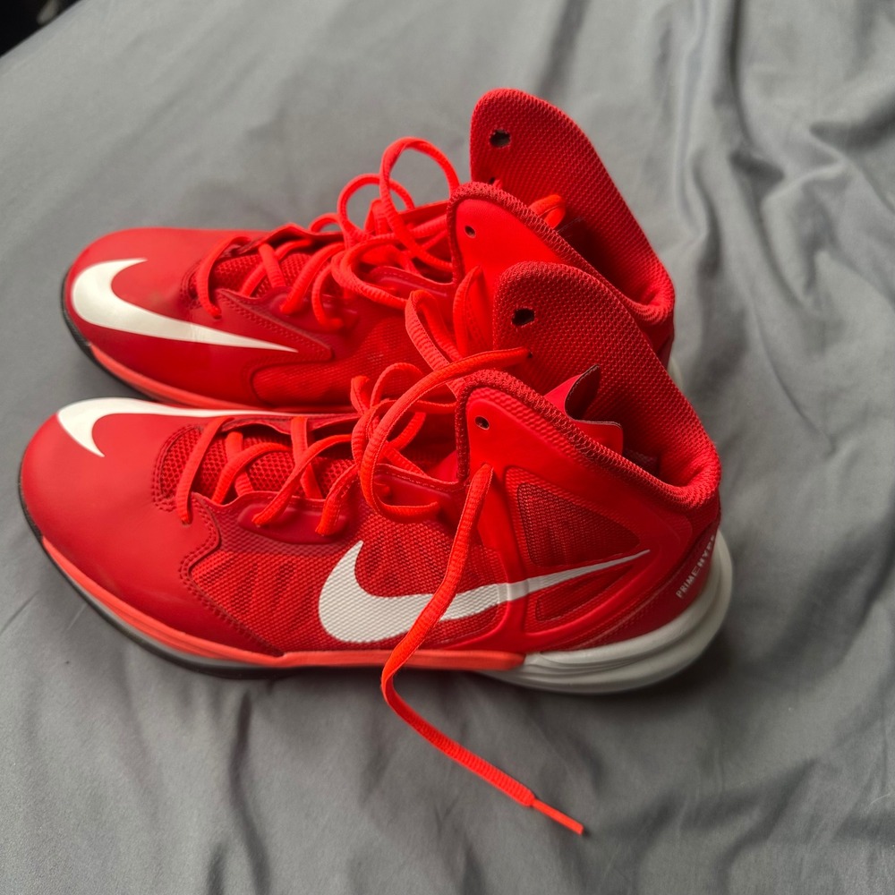 Nike Prime Hype DF Basketball Shoes University Red White 653711-600 Mens 8 - Picture 3 of 10
